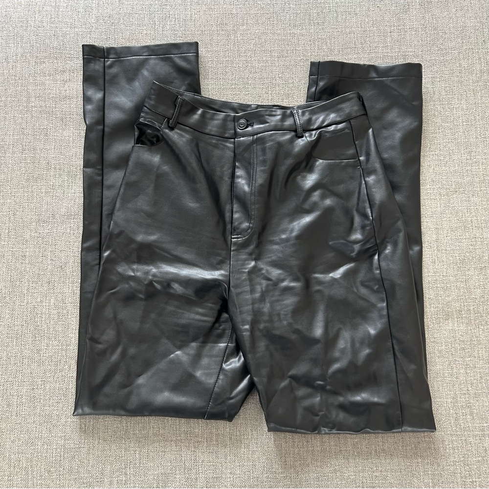 White Fox Leather Pants